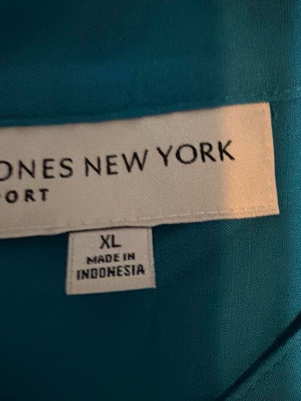 Jones New York Teal Longline Button-Up Blouse XL - Picture 3 of 7